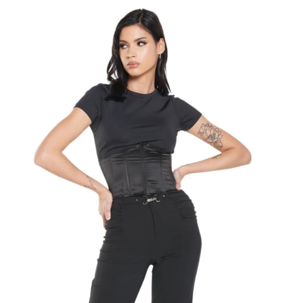 Steele 100% Silk Underbust Corset Black L
